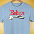 Believe Nonbinary Pride Jingle Bell Premium Unisex T-Shirt - Baby Blue